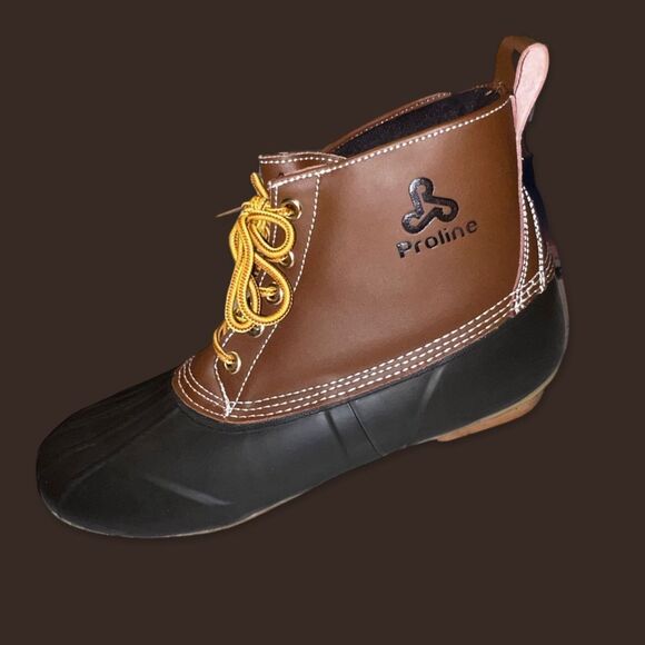 PROLINE THINSULATE 200 Gram Brown Leather Front Tie Ankle Winter Boots Size 12 - Picture 2 of 6